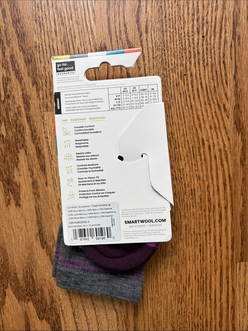 Smartwool Hike Merino Crew Socks - Picture 2 of 2